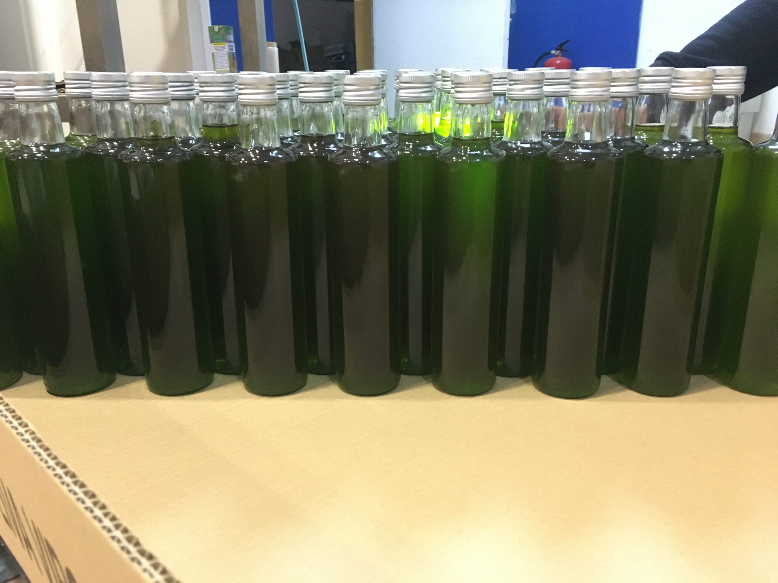 Botellas de aceite de oliva virgen extra