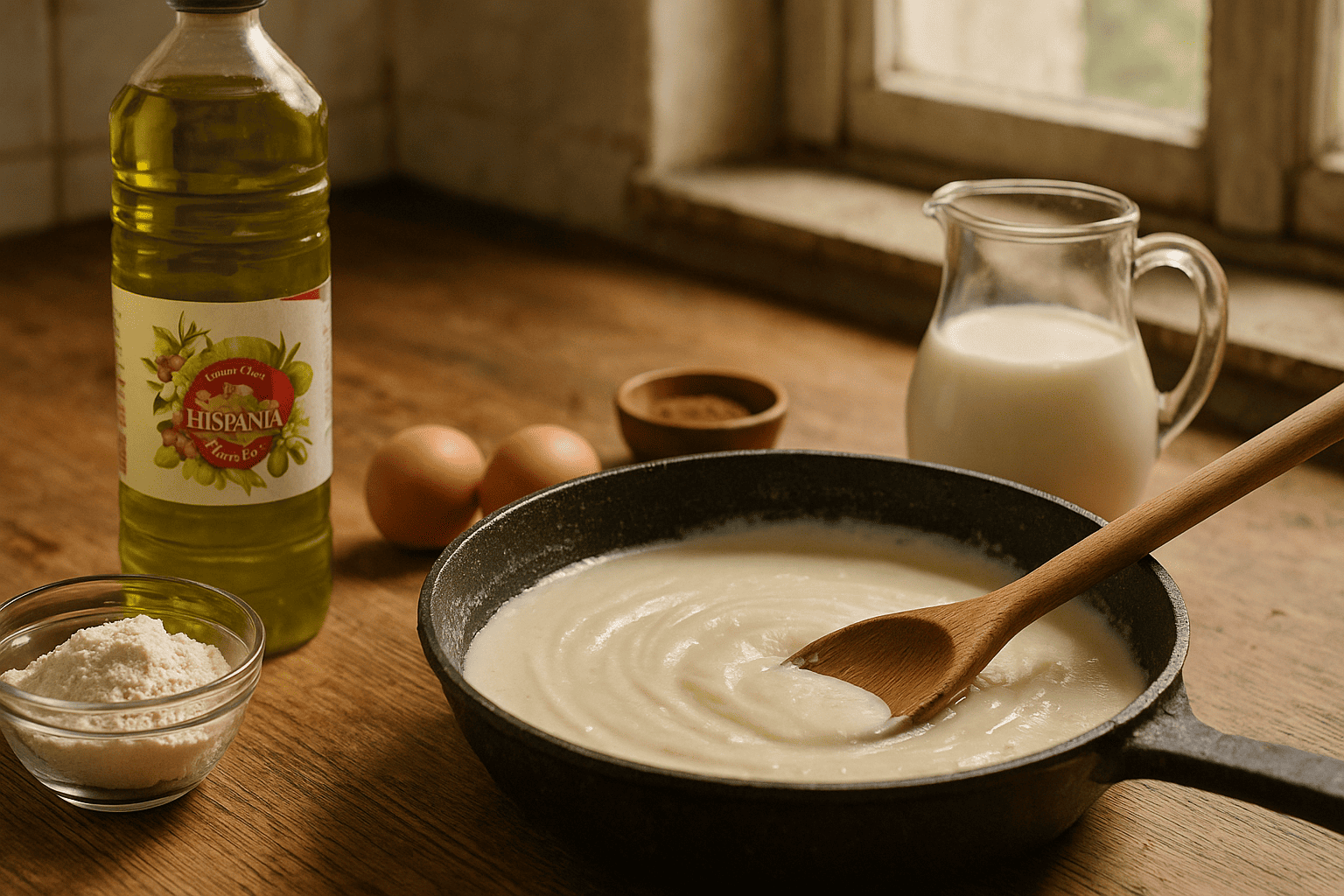 bechamel con aceite de oliva virgen extra