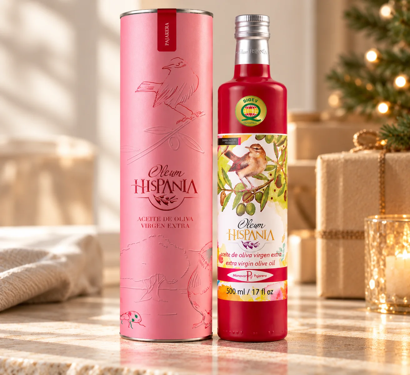 Estuche Premium Pajarera con botella de 500 ml, Mejor AOVE de España